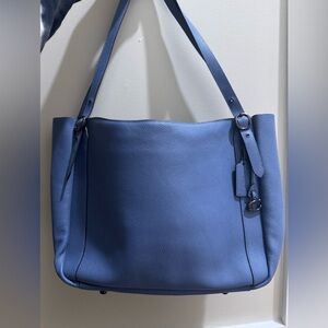 Coach Alana Tote C8353 Pewter Washed Chambray Like New